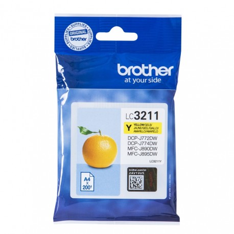 Tinteiro BROTHER Amarelo até 200 páginas