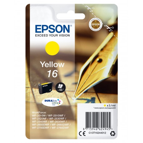 Tinteiro EPSON Amarelo Serie 16 WF-20xx/WF-25xx - C13T16244012