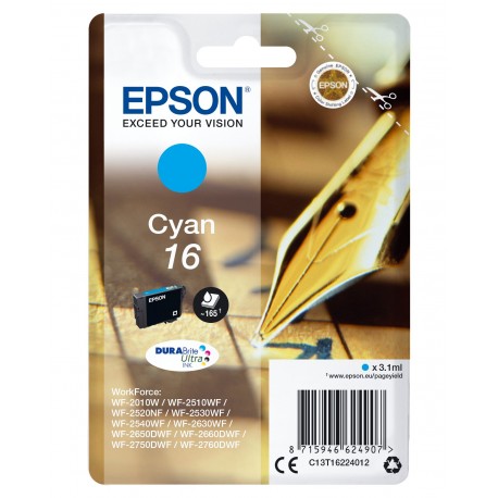 Tinteiro EPSON Cyan Serie 16 WF-20xx/WF-25xx C13T16224012