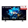 TCL P7K 43P7K QLED TV Plano 109,2 cm (43") 4K Ultra HD, Smart TV, Google TV, Wi-Fi, Ethernet, LAN, Bluetooth, Preto, Metálico - 5901292525958
