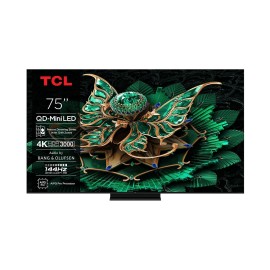 TCL 75C7K MiniLed TV Plano QD-Mini LED 190,5 cm (75") 4K Ultra HD, Smart TV, Google TV, Wi-Fi, Ethernet, LAN, Bluetooth, Preto, Metálico - 5901292525729