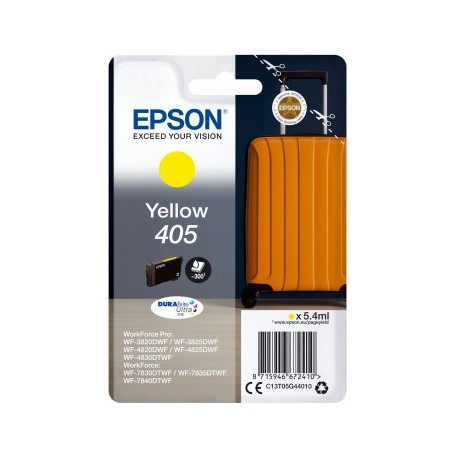 Tinteiro EPSON 405 Amarelo WF-3820/3825/4820/4825/4830/7830/7835/7840 - 8715946672410