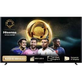Hisense 110UXNQ ULED MiniLED TV Plano 279,4 cm (110") 4K Ultra HD, Smart TV, Wi-Fi, Ethernet, LAN, Bluetooth, Preto, Cinzento - 6942351410500