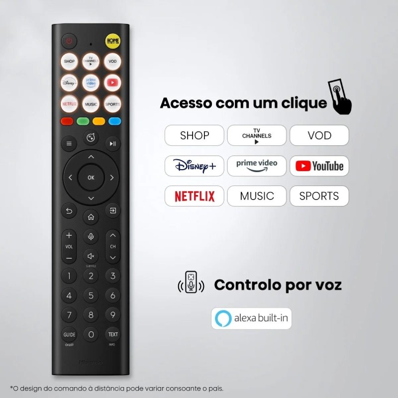 Hisense 85E7S QLED TV Plano 215,9 cm (85") 4K Ultra HD, Smart TV, Wi-Fi, Ethernet, LAN, Bluetooth, Preto - 6942351432076