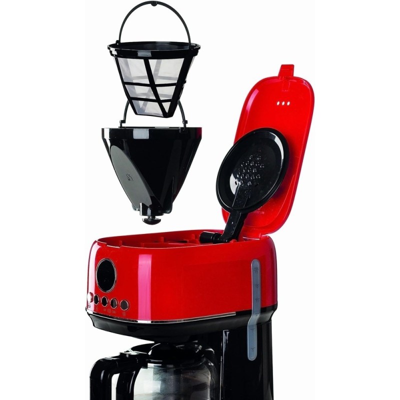 ARIETE - Máq. Café de Filtro Moderna Vermelha 1396/00