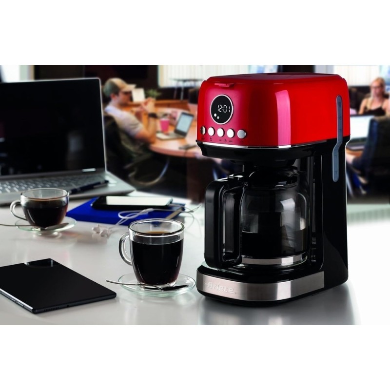 ARIETE - Máq. Café de Filtro Moderna Vermelha 1396/00