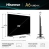 Hisense 85A6Q LED TV Plano 215,9 cm (85") 4K Ultra HD, Smart TV, Wi-Fi, Ethernet, LAN, Bluetooth, Preto - 6942351416076