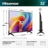 Hisense 32A4S QLED TV Plano 81,3 cm (32") Full HD, Smart TV, Wi-Fi, Ethernet, LAN, Bluetooth, Preto - 6942351429205