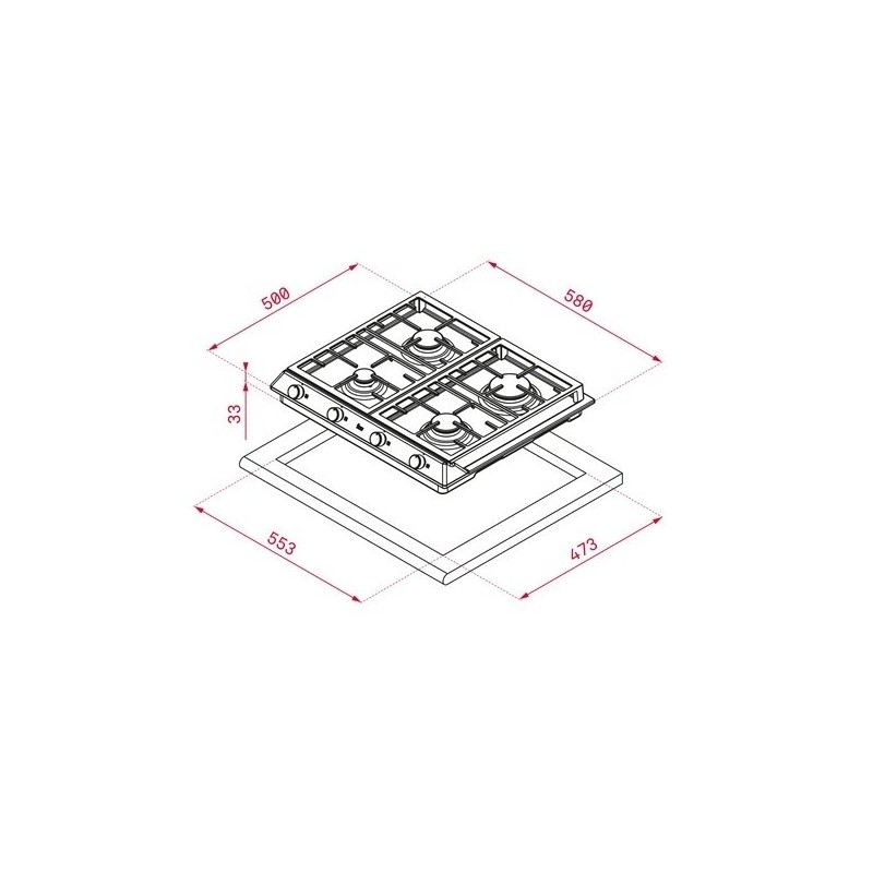 TEKA - Placa EX 60.1 4G AI AL DR CI BTN 112610042