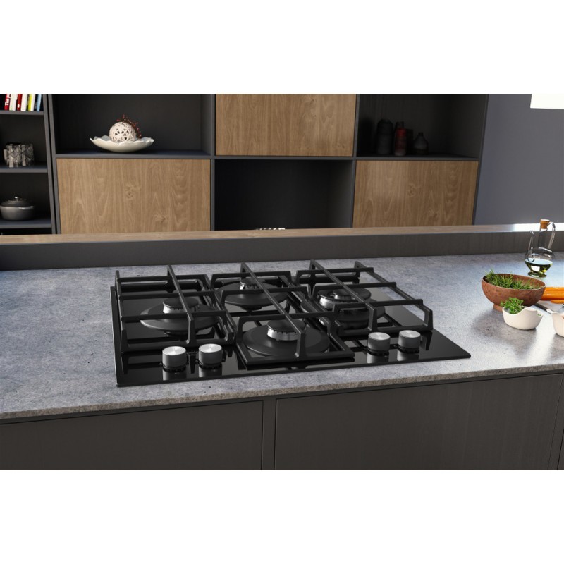 H.ARISTON - Placa Cristal Gás HAGS 62F/BK
