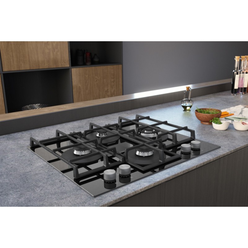 H.ARISTON - Placa Cristal Gás HAGS 62F/BK