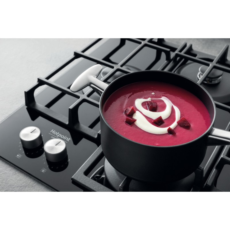 H.ARISTON - Placa Cristal Gás HAGS 62F/BK