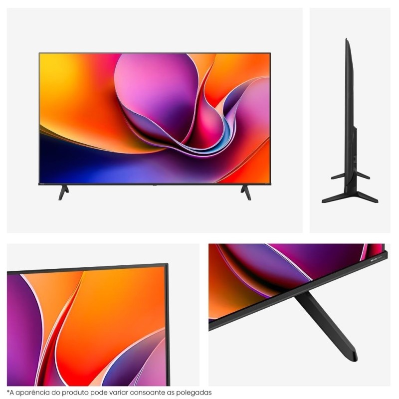 Hisense 65A6Q LED TV Plano 165,1 cm (65") 4K Ultra HD, Smart TV, Wi-Fi, Ethernet, LAN, Bluetooth, Preto - 6942351415406