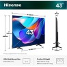 Hisense 65A6S QLED TV Plano 165,1 cm (65") 4K Ultra HD, Smart TV, Wi-Fi, Ethernet, LAN, Bluetooth, Preto - 6942351430751