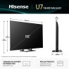 Hisense 55U7Q ULED Mini LED TV Plano 139,7 cm (55") 4K Ultra HD, Smart TV, Wi-Fi, Ethernet, LAN, Bluetooth, Preto - 6942351421032