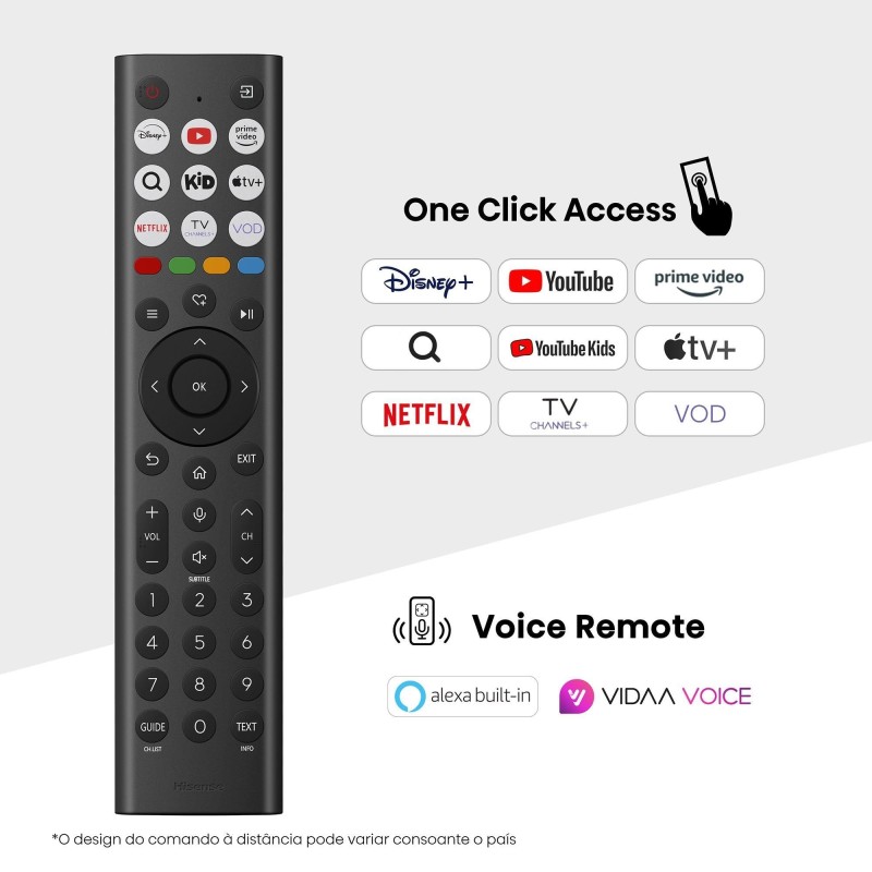 Hisense 55U7Q ULED Mini LED TV Plano 139,7 cm (55") 4K Ultra HD, Smart TV, Wi-Fi, Ethernet, LAN, Bluetooth, Preto - 6942351421032