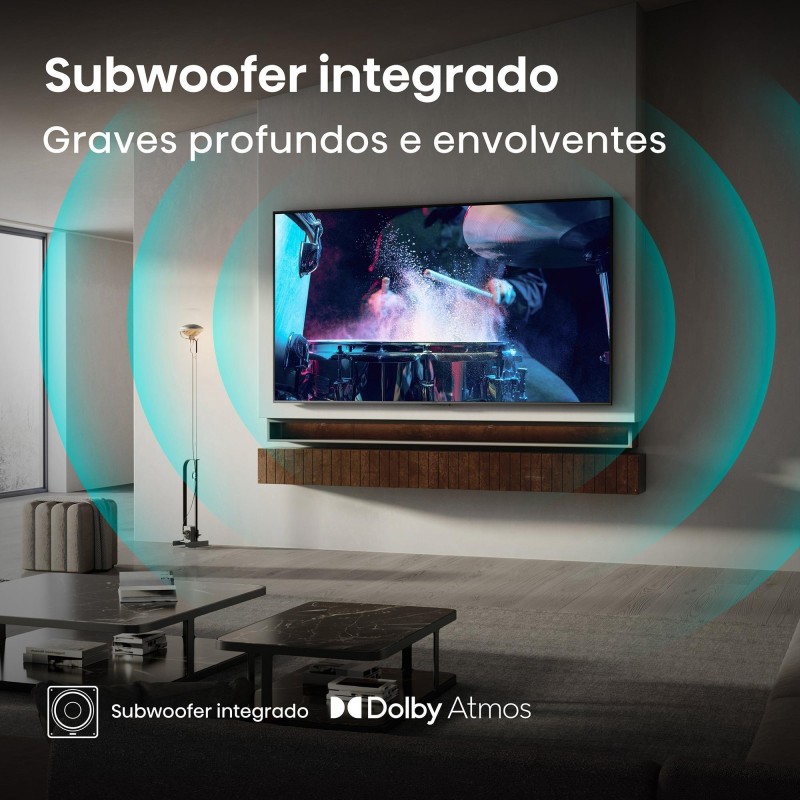 Hisense 55U7Q ULED Mini LED TV Plano 139,7 cm (55") 4K Ultra HD, Smart TV, Wi-Fi, Ethernet, LAN, Bluetooth, Preto - 6942351421032