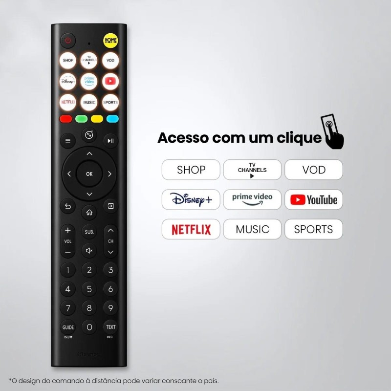 Hisense 40A4S LED TV Plano 101,6 cm (40") Full HD, Smart TV, Wi-Fi, Ethernet, LAN, Bluetooth, Preto - 6942351429359