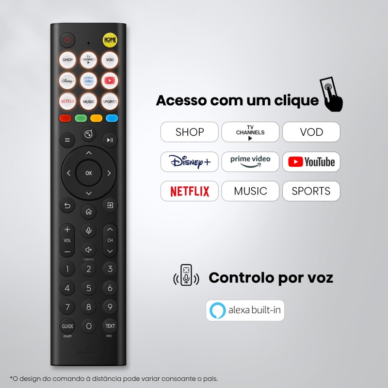 Hisense 55E7S QLED TV Plano 139,7 cm (55") 4K Ultra HD, Smart TV, Wi-Fi, Ethernet, LAN, Bluetooth, Preto - 6942351431352