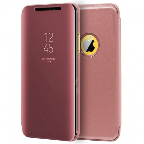 COOL Capa Flip Cover para iPhone XR Clear View Rosa - 8434847007687