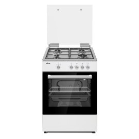 Orima OR-650-W Fogão a Gás, 4 Queimadores, 1 Triplo, Mesa Inox, Forno 55 L, 60cm, Branco - 030147 - 5603883214356