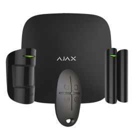 AJAX AJ-HUBKIT-B Kit Alarme Wireless, Ethernet, GPRS, RF 868 MHz, Grau 2, Painel Central, Detector PIR, Contacto Magnético, Preto - 4823114028120