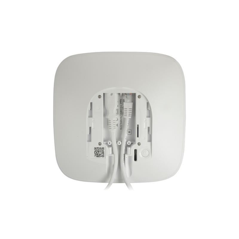 AJAX AJ-HUB-W Central de Alarme Wireless, Ethernet, GPRS, RF 868 MHz, Grau 2, Até 100 dispositivos, Bidirecional, Jeweller, App Móvel, Branco - 4823114027857