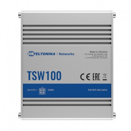 Teltonika TK-TSW100 Teltonika PoE Switch Não gerenciável Industrial 5 portas RJ45 Gigabit Ethernet - 4779027312828