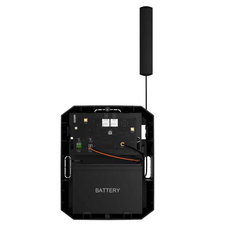 AJAX AJ-HUBBP-V2-B Placa Central de Alarme Wireless, Casas vazias ou locais remotos, Longa Autonomia, Dual SIM 4G, Jeweller, Wings RF 868 MHz, Grau 2, Criptografia AES, Até 100 dispositivos, Plástico ABS, Com caixa exterior, Preto - 4823114080975