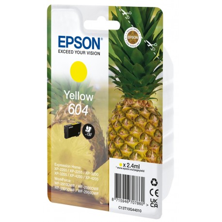 Tinteiro EPSON 604 Amarelo + Alarme RF - WF-2910/ 293x/ 2950. XP-220x/ 320x/ 420x - 8715946707877