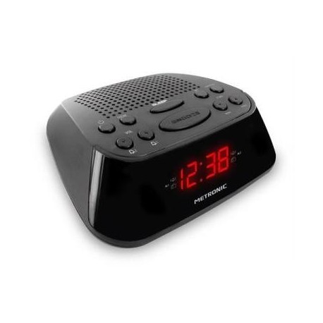 Rádio Despertador FM Duplo Alarme METRONIC - 477003 - 3420744770033