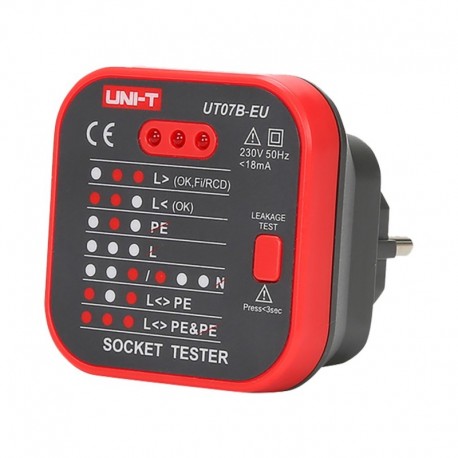 Uni-trend UT07B-EU Testador de tomadas electricas EU Verificaçao de erros de cablagem - 6935750507278