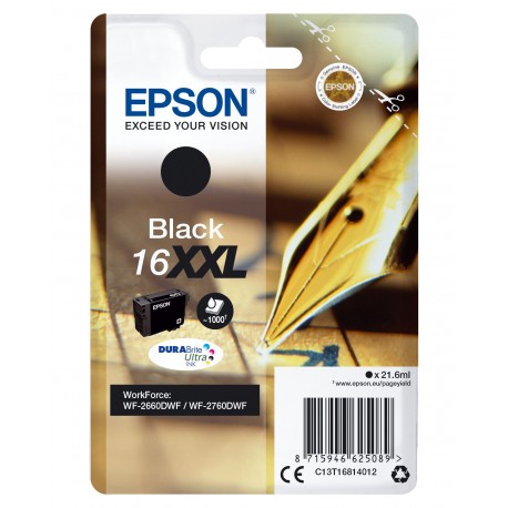 Tinteiro EPSON 16 Preto XXL - WF2660/2760 - 8715946625089