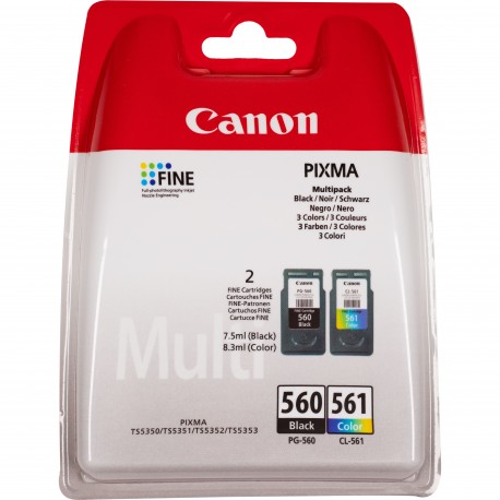 Tinteiro CANON PG-560/CL-561 Pack Preto E Cor Blister - 8714574662978