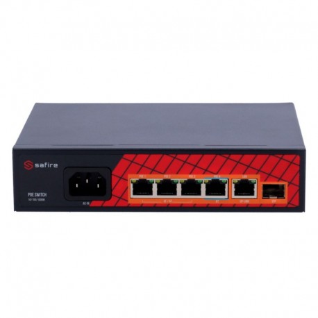 Safire SF-SW0604HIPOE-GF-65 Safire Switch Hi-PoE 4 portas PoE + 1 Uplink RJ45 + 1 Uplink SFP - 8435325473987