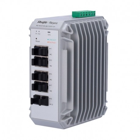 Reyee RG-NIS3100-8GT2SFP-HP Reyee Switch Industrial PoE Cloud Capa 2 8 portas Gigabit PoE+ + 2 portas Gigabit SFP - 6971693276734