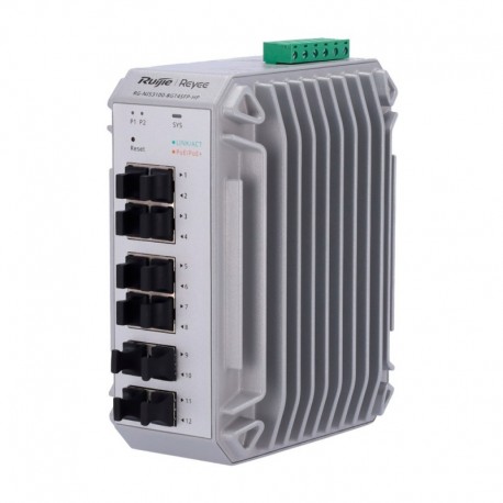 Reyee RG-NIS3100-8GT4SFP-HP Reyee Switch Industrial PoE Cloud Capa 2 8 portas Gigabit PoE+ + 4 portas Gigabit SFP - 6971693276727