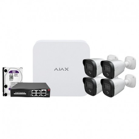 Oem AJ-NVRKIT108B-4 Kit de videovigilancia Ajax Gravador Ajax de 8 canais