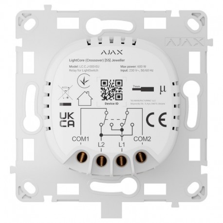 Ajax AJ-LIGHTCORE-CROSS Rele para o interrutor das luzes de cruzamento Sem fios 868 MHz Jeweller - 4823114053634