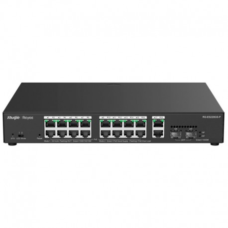 Reyee RG-ES220GS-P Reyee Manageable Cloud PoE Switch 16 PoE 802.3af/at + 2 SFP + 2 uplink RJ45