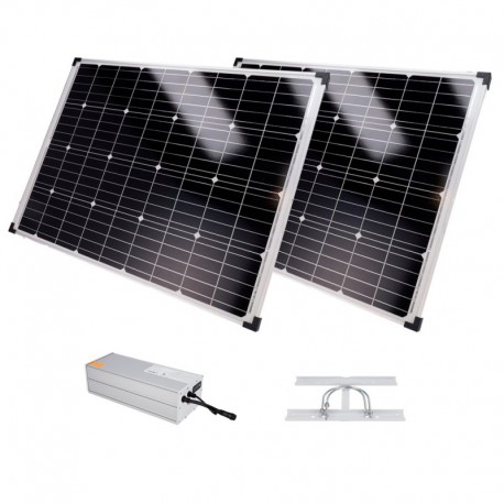 Safire SF-SOLARKIT-BATT-1920WH-24V Sistema autonomo de fornecimento de energia para CCTV 2x Painel solar de 150W