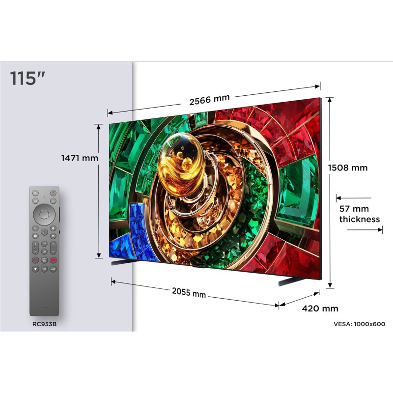 TCL - RGB-MINILED Smart GoogleTV B&O Sound 115RM9L