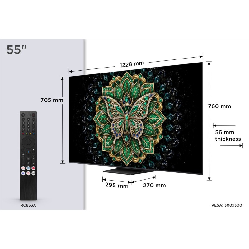 TCL - QD-MiniLED Smart Google TV 4K 55C6K Pro