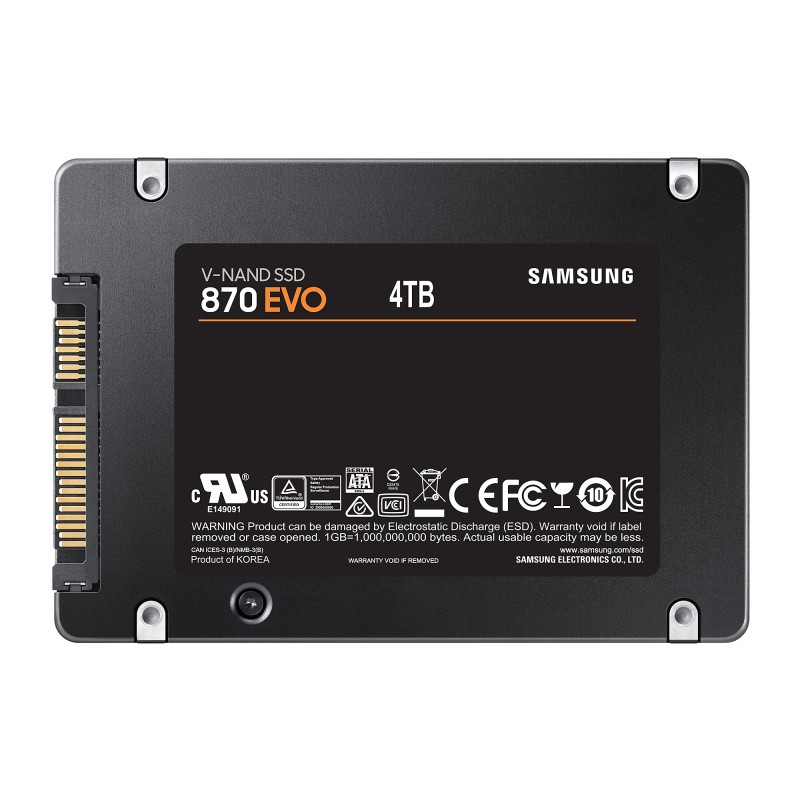 SAMSUNG SAM-SSD 870 EVO 4TB SATA Disco SSD 4 TB 2.5" Serial ATA III V-NAND MLC - MZ-77E4T0B/EU - 8806090545894