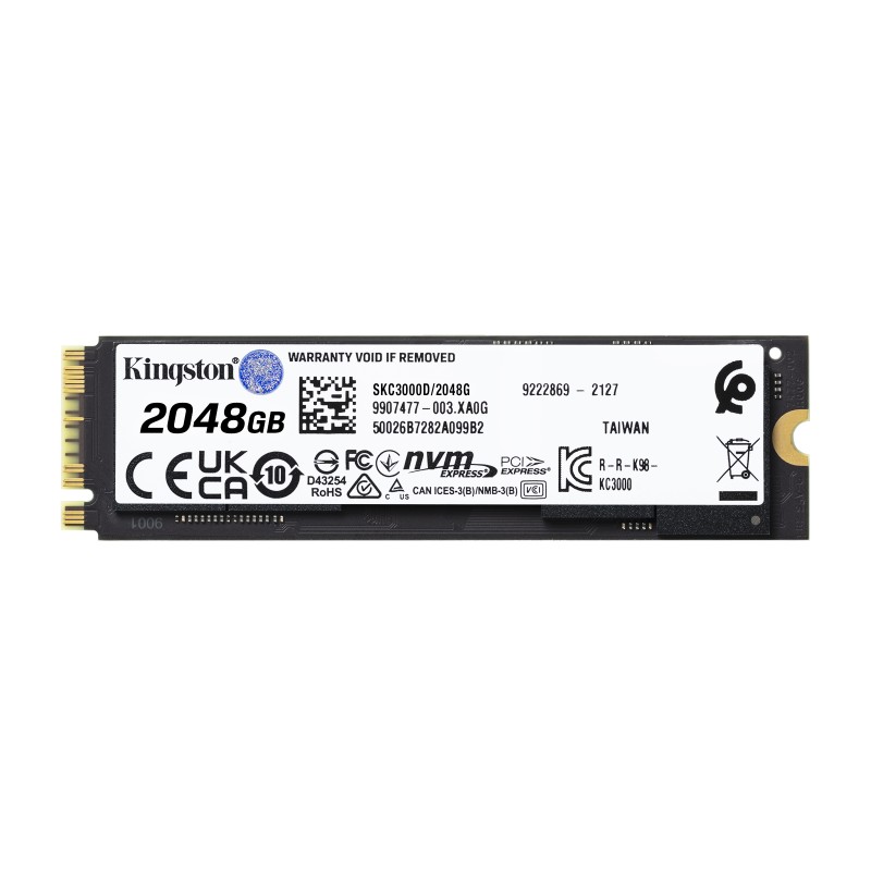 Kingston Technology KIN-SSD SKC3000 2TB DS Disco SSD KC3000 2 TB M.2 PCI Express 4.0 NVMe 3D TLC - SKC3000D/2048G - 0740617324242