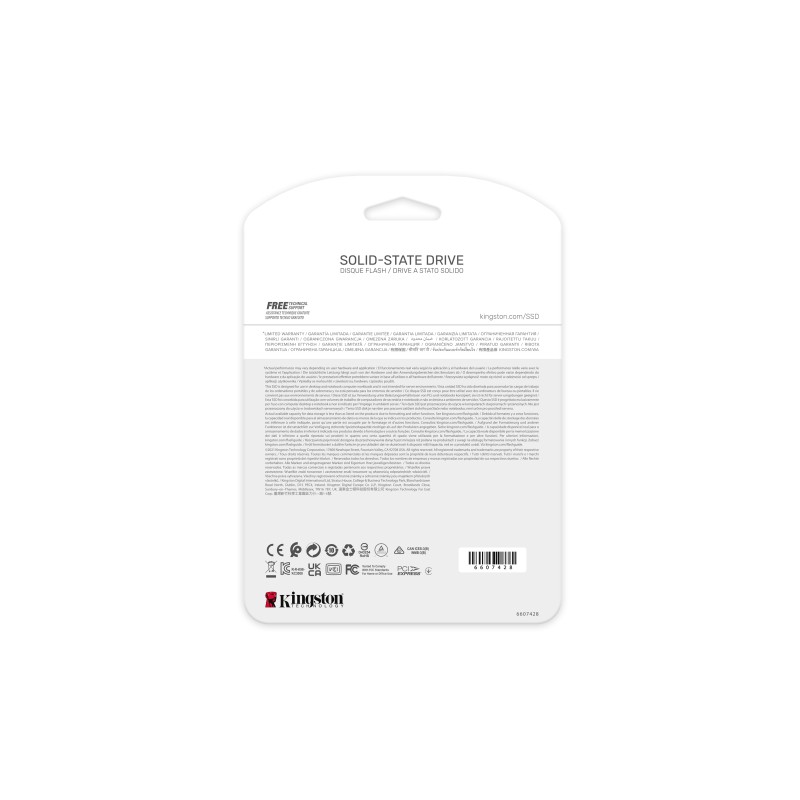 Kingston Technology KIN-SSD SKC3000 2TB DS Disco SSD KC3000 2 TB M.2 PCI Express 4.0 NVMe 3D TLC - SKC3000D/2048G - 0740617324242