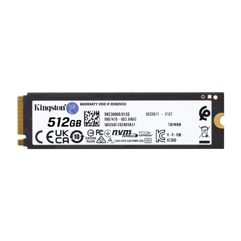 Kingston Technology KIN-SSD SKC3000 512GB DS Disco SSD KC3000 512 GB M.2 PCI Express 4.0 NVMe 3D TLC - SKC3000S/512G - 0740617324402
