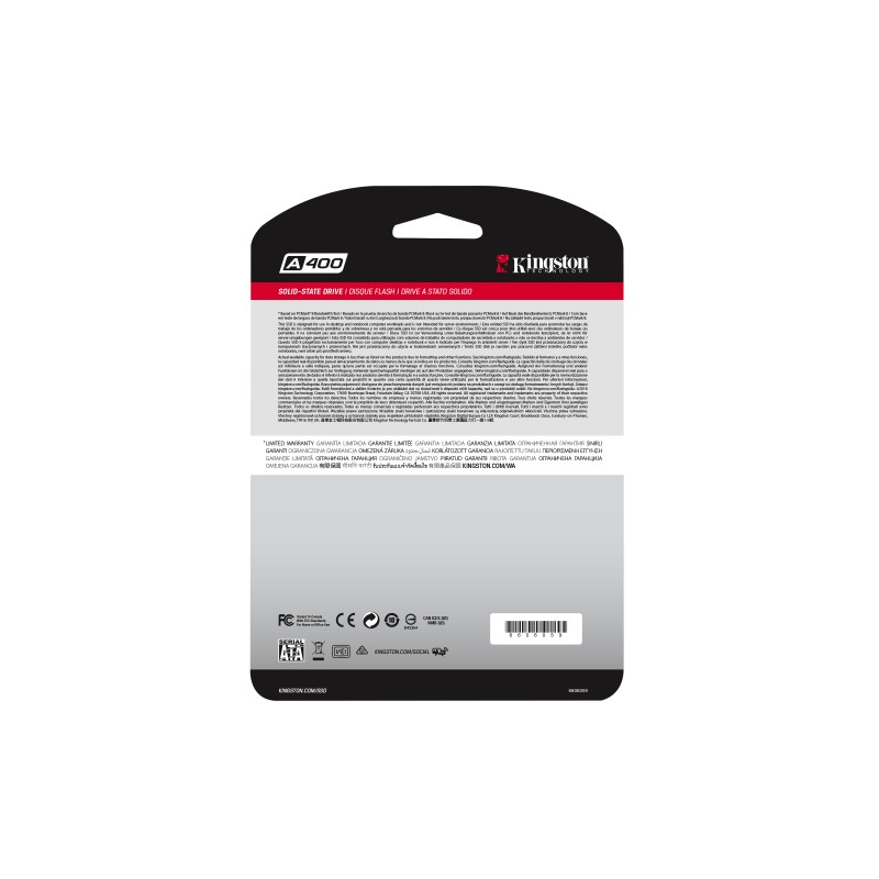 Kingston Technology KIN-SSD A400 240GB Disco SSD A400 240 GB 2.5" Serial ATA III TLC - SA400S37/240G - 0740617261219