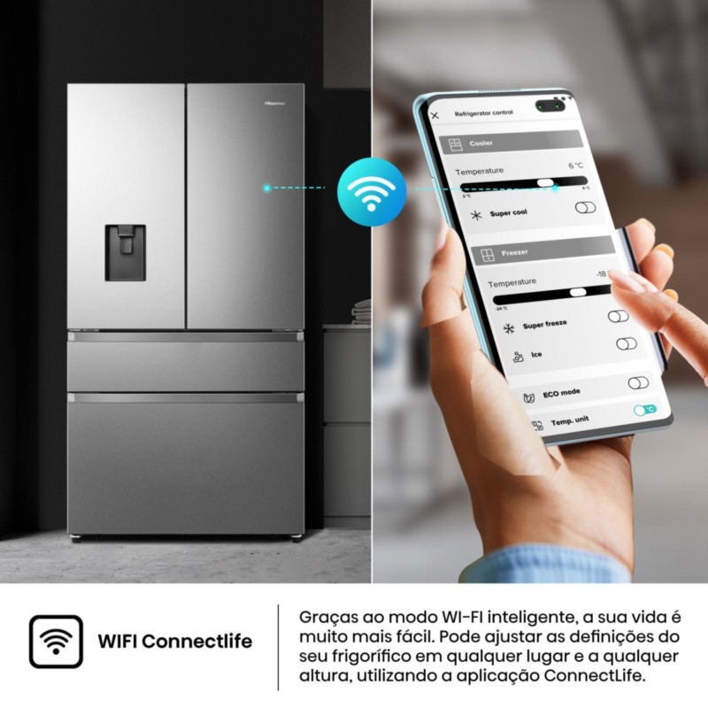 HISENSE - Side by Side French Door RF749N4SWSE