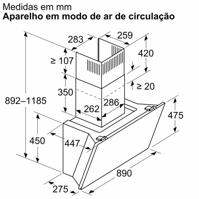 SIEMENS - Chaminé Parede IQ700 LC91KLT60
